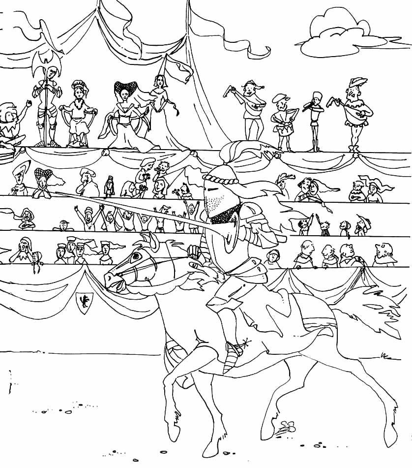 Plansa de colorat cu Cavaleri 7 49